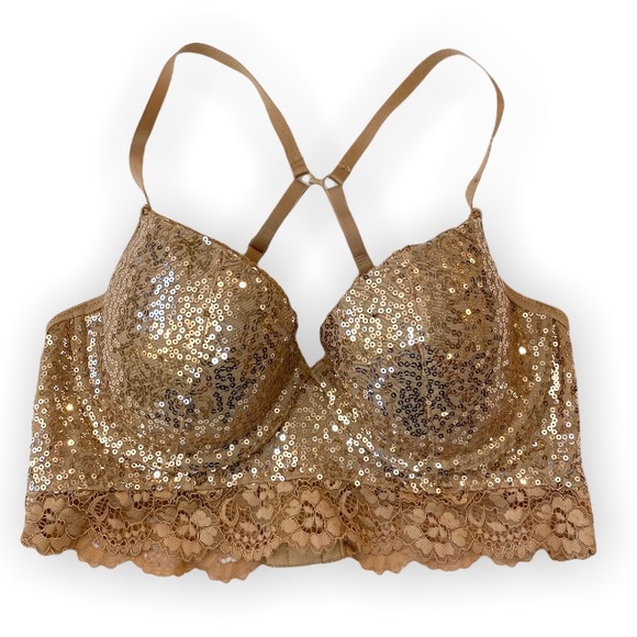 Gold Embellished Bustier Bra Top